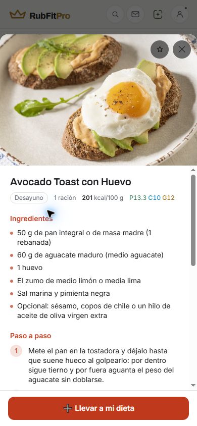 Recetas con ingredientes y pasos