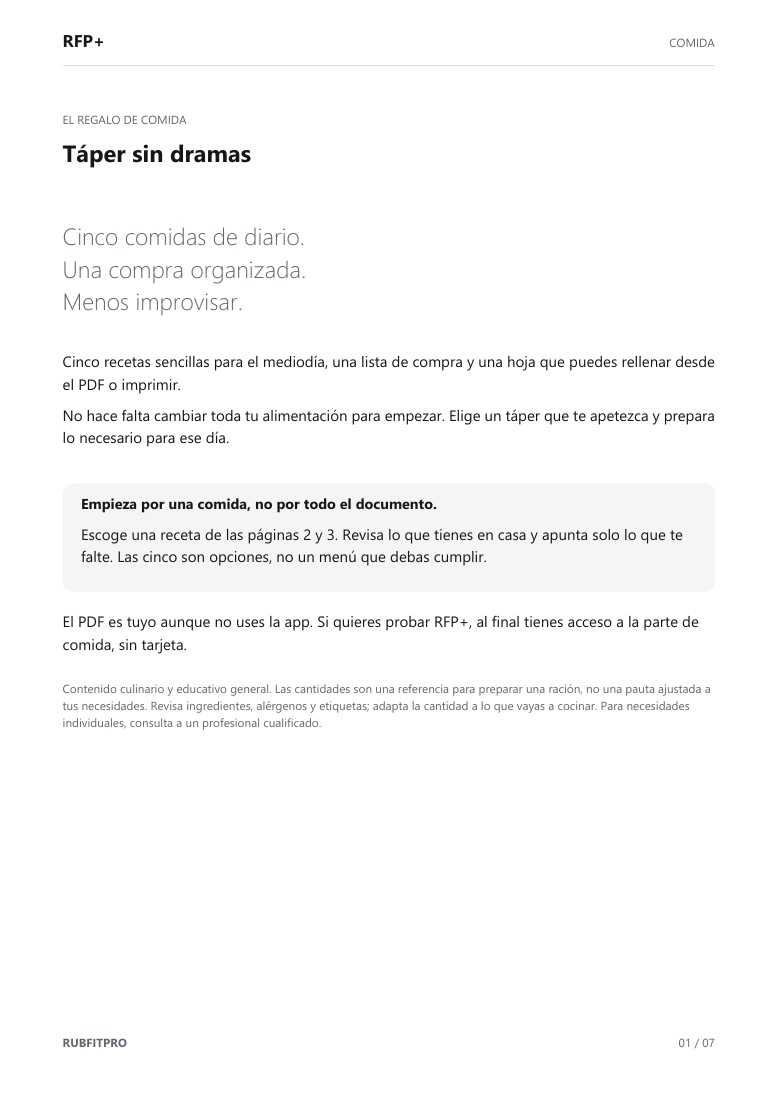 Portada real del PDF Táper sin dramas
